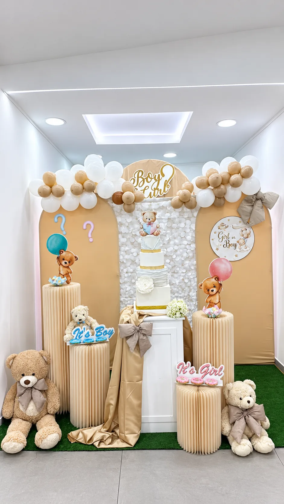 Allestimento pastello per un gender reveal