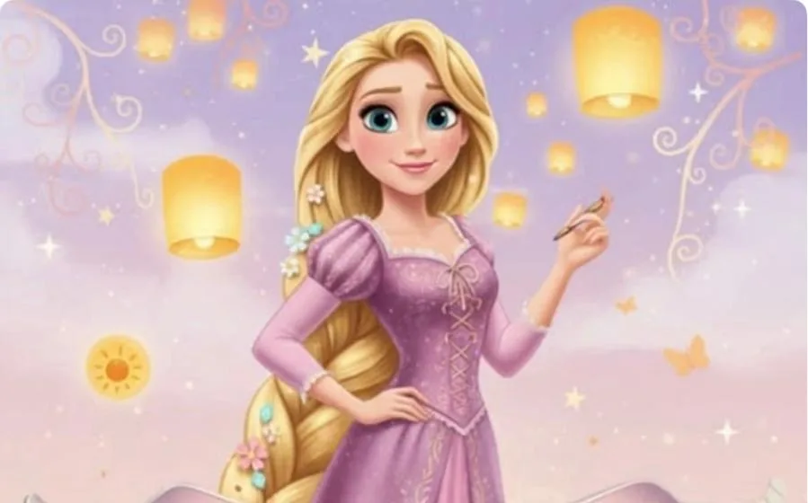 Anteprima grafica di un invito digitale a tema principessa; dati personali omessi